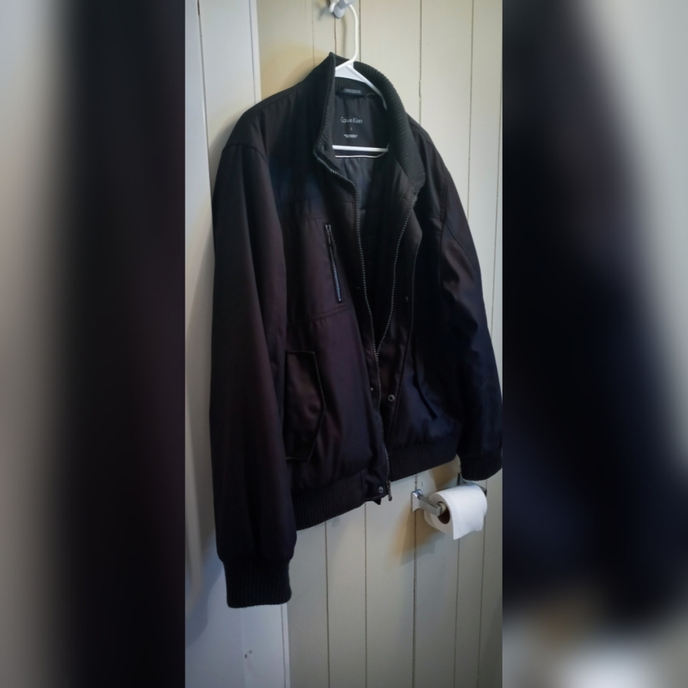 Calvin Klein Black Mens Bomber Jacket Size L